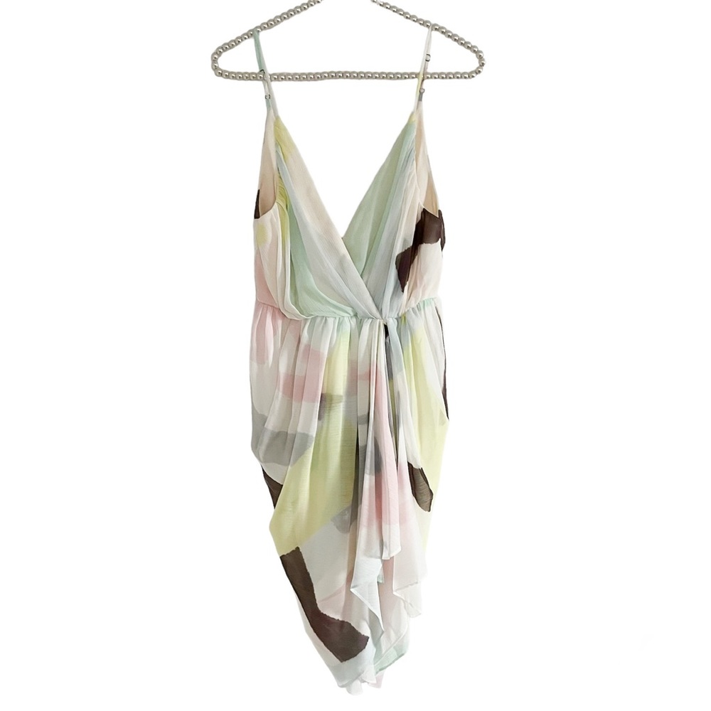 ALICE + OLIVIA Abstract Watercolor Print Mini Dress Size XS
